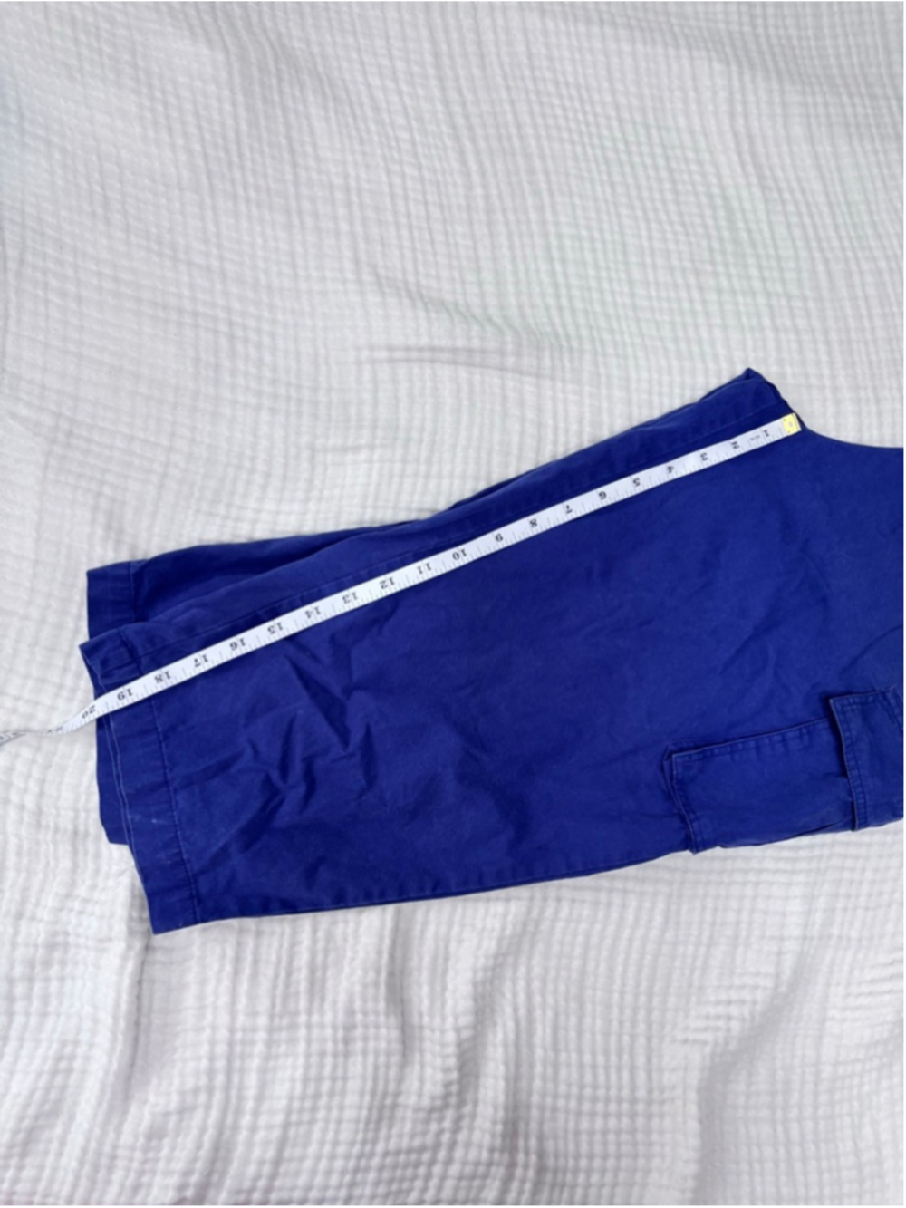 Women's BLAIR Blue Cargo Capris S/M Cotton Barrel shape leg Drawstring - Picture 8 of 14